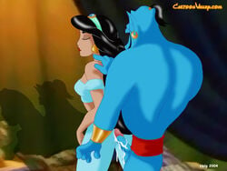 2004 aladdin arabian_clothes breasts cartoonvalley.com color cum disney disney_princess genie_(aladdin) harem_outfit helg penis princess_jasmine