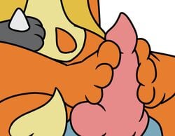 1boy 2018 3_toes ambiguous_gender animal_genitalia animal_penis animated black_fur blue_fur canine canine_penis close-up deadxqueen duo erection feet floatzel foot_fetish footjob furry holding_(disambiguation) interspecies knot loop lucario male nintendo on_top orange_fur paws penis pokemon pokemon_(species) pokemon_dppt spikes tail tailwag toes video_games white_background yellow_fur