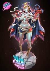 cape hourglass_figure huge_breasts mumm-ra mummy_wrappings navel one3four! rule_63 thundercats