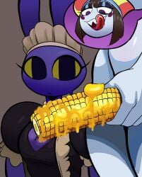 absurd_res corn duo evil_pomni_(tadc) female female_jax food futanari glitch_productions herm hi_res intersex intersex/male isolatedartest jax_(tadc) jax_(the_amazing_digital_circus) maid_jax_(the_amazing_digital_circus) male plant tagme the_amazing_digital_circus