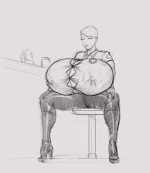 breasts cop cybil_bennett devil_hs gigantic_breasts high_heels konami police_uniform policewoman silent_hill