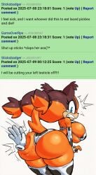 ai_generated angry big_ass crying funny gloves huge_breasts looking_back slap slapping_ass sticks_the_badger thick_thighs