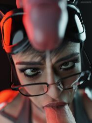 1girls 2boys 3d batman_(series) catwoman catwoman_(injustice) cum cumming dc_comics erection fellatio female glasses injustice_2 male mmf_threesome oral oral_sex penis phoenix3d threesome