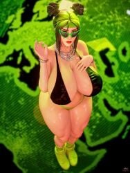 1girls 3d alternate_version_at_source big_breasts bikini bikini_top billie_eilish billie_eilish_(fortnite) breasts celebrity cleavage female fortnite huge_breasts massive_breasts muunsfw real_person solo
