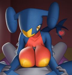 anthro big_breasts blue_body blue_scales breast_play breasts creatiffy dragon duo erection eyelashes female female_anthro fin first_person_view garchomp generation_4_pokemon hand_holding hi_res huge_breasts interspecies intimate looking_at_viewer male male/female male_pov mythological_creature mythological_scalie mythology nintendo nipples non-mammal_breasts non-mammal_nipples pokemon pokemon_(species) pokephilia red_body red_scales scales scalie sex spikes tail tail_fin titjob yellow_eyes yellow_nipples
