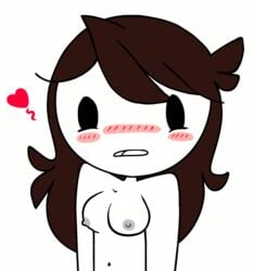 1girls 2d blush brown_hair female female_only first_porn_of_youtuber grizzly-meat heart jaiden jaiden_animations mob_face nipples stickman toony what_have_you_done youtube youtube_girl youtuber youtuber_girl