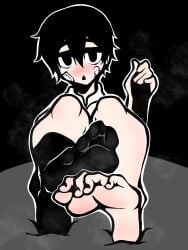 adult bare_foot calves feet femboy foot_fetish foot_focus greek_toe hooni_(suicide_boy) lee_hoon long_toes looking_at_viewer male no_socks otoko_no_ko peacematoru simple_background simple_shading smelly_feet socks socks_on soles steamy suicide_boy sweaty twink