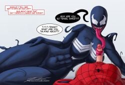 1female 1futa 1girls big_breasts carlosdlimaart curvaceous curvy female first_person_view fit_female futanari marvel marvel_comics massive_breasts monster_girl muscular muscular_female pov rule_63 she-venom spider-man spider-man_(series) spider-woman superheroine thick_thighs tongue tongue_around_penis