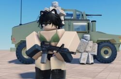 3boys 3d background_characters dummy_(roblox) femboy gun male male_only military_uniform roblox robloxian sensicalstuff solo_focus tagme united_states_of_america