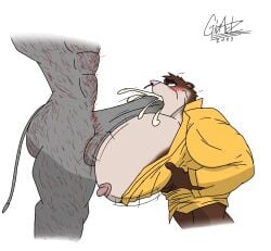 abdominals abs bara big_breasts big_chest big_cock big_pecs big_pectorals big_penis body_hair breasts cleavage daniel_otterson elephant facefuck forced furry furry_bara gioartz heavy male male_cleavage muscles muscular muscular_chest muscular_male nipples nolan_(gioartz) open_shirt original_characters otter pec_fuck pecjob pecs pectorals penis pubes sucking_cock sucking_dick sucking_penis yaoi