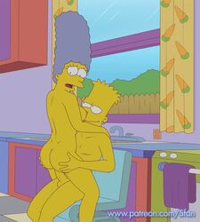 1boy 1girls 2d 2d_animation animated bart_simpson breasts cowgirl_position cаrtoon female incest kitchen male marge_simpson medium_ass medium_breasts milf mother mother_and_son no_sound older_female raw_sex sex sfan slim_waist son sеxy the_simpsons video