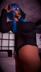 1girls 3d 4k ass big_breasts black_lipstick black_makeup black_nail_polish blue_eyes blue_hair breasts chromatic_aberration crashbanditkut dark-skinned_female dark_makeup dark_skin eyeshadow female female_focus hair heterochromia hi_res high_resolution highres lips lipstick long_hair long_nails looking_at_viewer makeup nail_polish nails original original_character puckered_lips solo suit twintails virt-a-mate virtamate yellow_eyes