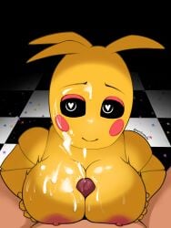 (fnaf) 1boy animatronic at big body boobjob breast breasts chica contact cum cum_on_breasts cum_on_face cumshot eyes facial female five fnaf freddy's girl male nights paizuri pov robot saintrenala smiling squeeze straight titjob toy viewer yellow