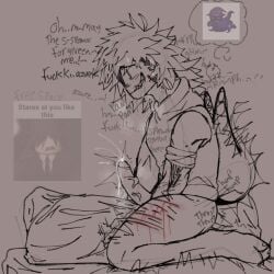 arm_markings azure_(forsaken) cum cumming desperation face_markings forsaken_(roblox) gay krazykay male_only meme_in_the_background pillow_humping roblox roblox_game robloxian self_harm_scars shaking sweatdrop sweating tagme tail text thinking_about_another trembling two_time