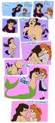 2girls medium_breasts mermaid mermaid_transformation transformation
