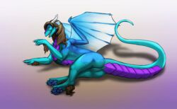 1cuntboy 2016 4_fingers 4_toes anatomically_correct animal_genitalia anus arm_support ass bent_arm big_thighs biped blue_pawpads blue_scales brown_hair claws crossed_legs cuntboy cuntboy_only curved_horns cyan_scales digital_painting_(artwork) dragon ear_fins feral fin foreshortening furry_only genital_slit grey_background hair happy hi_res horn intersex large_ass long_hair long_neck long_tail looking_at_viewer lying male mane_hair membranous_wings multicolored_scales no_humans nude on_floor on_side open_mouth pawpads pinup pose prehensile_tail pussy quadruped ryken_aelgrin_nadorian scales semi-anthro shaded shadow simple_background slit snout soft_shading solo theowlette thick_tail toes tuft two_tone_scales veladynee western_dragon white_claws white_horn wings yellow_eyes