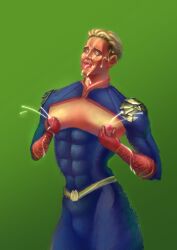 american_flag blonde_hair breasts homelander homelander_lactation lactation male male_breasts male_lactation male_with_breasts mane milk mpreg the_boys the_boys_(series) yaoi