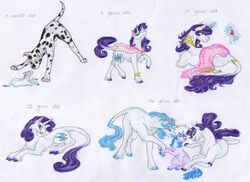 absurd_res age_progression bare_back blue_eyes blue_fur canine cutie_mark dawn22eagle domination equine fancypants_(mlp) female feral friendship_is_magic fur furry hair hi_res hindpaw hooves horn horn_ring lying magic mammal my_little_pony nude paws purple_fur purple_hair rarity_(mlp) simple_background standing traditional_media_(artwork) unicorn white_background white_fur young