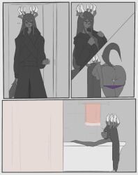 absurd_res annoyed anus ass bath breasts clothing female genitals hi_res horn nude popcatpixel pussy solo tired undead underwear vulva yumi_tenma zess