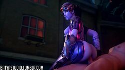 3d animated areolae ass batyastudio big_ass big_breasts big_butt blender blue_skin breasts breasts_out bubble_ass bubble_butt butt erection female large_ass large_butt light-skinned_male long_hair looking_back looking_down loop male mouth_open nipples no_sound nude open_mouth overwatch penis purple_nipples sideboob straight video widowmaker yellow_eyes