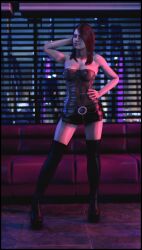 1girls 3d alternate_hairstyle big_breasts breasts female foab30 hand_on_hip nipples nipples_visible_through_clothing rey solo star_wars translucent_clothing