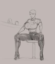 big_breasts breasts cop cybil_bennett devil_hs high_heels konami police_uniform policewoman silent_hill