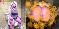 (theusagiboy1406) 1girls 3d 3d_(artwork) 3d_model amethyst_(steven_universe) ass bottomless breasts bubble_butt cartoon_network fart fart_cloud fart_fetish farting farts female female_only gem_(species) hair_over_one_eye purple_body scat sfm shirt shit shit sleeveless source_filmmaker steven_universe thick_ass toilet toilet_use turd white_hair