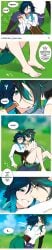 2boys affection affectionate barefoot blue_hair braids clothed comic comic_page feet femboy gay genshin_impact grass green_hair happy head_on_lap kissing lying_on_lap lying_on_person male male_only matemi multicolored_hair outside passionate passionate_kiss playing_instrument portuguese portuguese_dialogue portuguese_text public romantic short_hair sitting sitting_on_lap sitting_on_person translated venti_(genshin_impact) xiao_(genshin_impact) yaoi