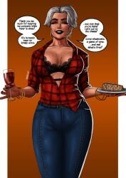 aunt aunt_and_nephew big_ass big_breasts breasts female gilf marvel marvel_comics may_parker milf older_female razanul spider-man_(series) ultimate_spider-man white_hair