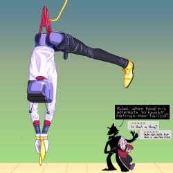 deltarune hanging_wedgie hook male pippins_(deltarune) robot_joints shadowguy_(deltarune) tagme tenna_(deltarune) tied_hands tv_head wedgie wedgied_male
