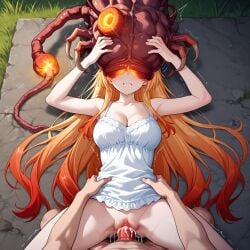 ai_generated anime_girl female hispanic_virtual_youtuber mind_break mind_control ne-α_type resident_evil resident_evil_3_remake sayhoml swallowing virtual_youtuber vore vtuber