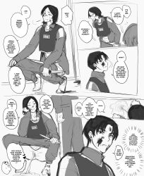 1boy 1cuntboy 99throwaway2 angry angry_face annoyed annoyed_expression black_hair blood_on_face blood_splatter blood_stain disgusted knife lee_myung-gi male nam-gyu pants_down peeing provoking squatting squid_game urine