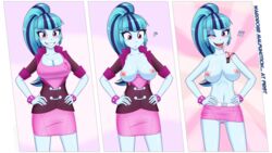 blush breasts cleavage equestria_girls female friendship_is_magic human humanized large_breasts mammal my_little_pony nipples panties pussy slackerburst solo sonata_dusk underwear undressing wardrobe_malfunction