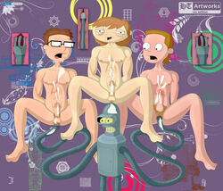 american_dad anus balls bender_bending_rodriguez crossover ernie_krinklesac family_guy fisting futurama ht_lgbtq_artworks male_only penis robot steve_smith stewie_griffin tagme the_cleveland_show twink