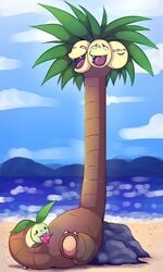 1boy ahe_gao alolan_exeggutor alolan_form animal_genitalia autofellatio beach blush brown_body cum cum_in_mouth cum_inside detailed_background dragon erection exeggutor feet fellatio flora_fauna genital_slit green_body looking_pleasured male male_only masturbation multi_head nintendo oral outdoors penis plant pokemon pokemon_sm rosy_cheeks sand scalie sea seaside sky slit soles solo stupidoreo tail tail_masturbation tall tears water yellow_body