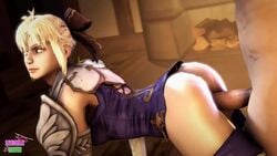 3d animated armor ass blonde_hair cassandra_alexandra dat_ass doggy_style female hairbow lesdias looking_back male no_sound penis sex soul_calibur source_filmmaker straight tagme video