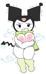 big_breasts breasts cassettedream dream-cassette freezing green_scarf hoshime kuromi pussy sanrio scarf