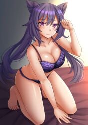 1girls :t average_breasts bare_arms bare_belly bare_calves bare_chest bare_hands bare_hips bare_knees bare_legs bare_midriff bare_navel bare_shoulders bare_skin bare_soles bare_thighs bare_toes barefoot blush blush_face blushing_at_viewer blushing_female blushing_lines bra breasts cone_hair_bun curvaceous curvaceous_body curvaceous_female curvaceous_figure curvaceous_hips curvy curvy_body curvy_female curvy_figure curvy_hips double_bun exposed_arms exposed_belly exposed_chest exposed_hips exposed_legs exposed_midriff exposed_navel exposed_shoulders exposed_skin exposed_thighs exposed_toes eyebrows_visible_through_hair female female_only genshin_impact hair_bun half_naked half_nude hourglass_figure indoor indoor_nudity indoors kazenokaze keqing_(genshin_impact) kneeling kneeling_female kneeling_on_bed lace-trimmed_bra lace-trimmed_panties lace-trimmed_underwear lean_figure medium_breasts naked naked_female naked_woman narrow_waist nude nude_female nudity on_bed panties pout pouting pouting_at_viewer pouting_lips pouty_lips purple-eyed_female purple-haired_female purple_bra purple_eyebrows purple_eyes purple_hair purple_panties purple_underwear semi_nude side_up_bun slender_body slender_waist slim_waist twin_buns underwear underwear_only wide_hips