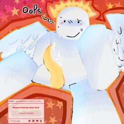 artist_request blocky_body blush nervous_smile party.exe precum request roblox roblox_game robloxian self_upload spread_legs strawpage_request subject_0 tagme tagme_(artist) tentacle_dick tentacle_penis text wings_on_back