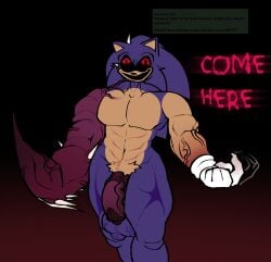 anthro big_penis blue_body creepy_smile creepypasta deformed_arm gloves hedgehog kolossos kolossos_fan low_hanging_balls muscular outcome_memories pubic_hair quills riudianami sega self_upload simple_background sonic.exe_(creepypasta) sonic.exe_(series) sonic.exe_the_disaster sonic_(series) sonic_the_hedgehog_(series) spikes tan_skin text veiny_arms veiny_balls veiny_penis