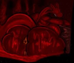 asshole big_ass big_woman blood_pool disumisu2 fat_ass fatass female_bigger huge_ass huge_woman i_hate_taxes juicy_butt pussy red_body red_skin scp-354 scp_foundation sketch small_human sweat the_divine_god_has_punished_me thick_thighs
