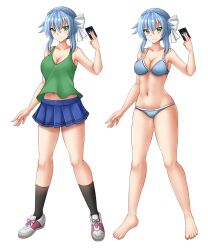 1girls 2d 2d_(artwork) 2d_artwork ankles armpit armpit_crease armpit_peek armpits bare_armpits bare_arms bare_belly bare_calves bare_chest bare_hands bare_hips bare_knees bare_legs bare_midriff bare_navel bare_shoulders bare_skin bare_soles bare_thighs bare_toes barefoot belly belly_button big_breasts blue-haired_female blue_eyebrows blue_hair blush blush_face blushing_at_viewer blushing_female blushing_lines braid braided_hair braids breasts busty busty_female busty_girl calves card cleavage closed_mouth_smile collarbone curvaceous curvaceous_body curvaceous_female curvaceous_figure curvaceous_hips curvy curvy_body curvy_female curvy_figure curvy_hips digital digital_art digital_drawing digital_drawing_(artwork) digital_media digital_media_(artwork) elbows exposed_armpits exposed_arms exposed_belly exposed_chest exposed_hips exposed_legs exposed_midriff exposed_navel exposed_shoulders exposed_skin exposed_thighs exposed_toes feet female female_focus female_only fingers full_body green-eyed_female green_eyes groin hair_between_eyes hair_ribbon hair_tie hairless_armpits half_up_braid high_resolution highres hourglass_figure inguinal_crease inguinal_ligament kazenokaze knees large_boobs large_breasts lean_figure legs linea_alba looking_at_viewer midriff narrow_waist navel original original_art original_artwork original_character ribbon shaved_armpits short_hair shoulders simple_background slender_body slender_waist slim_waist smile smiley_face smiling smiling_at_viewer solo standing stomach thick_thighs thighs toes white_background white_hair_ribbon white_hair_tie white_ribbon wide_hips