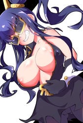 1girls areolae bangs black_dress black_gloves black_legwear blue_eyes blue_hair breasts cameltoe cleavage dress eyebrows_visible_through_hair female female_focus female_only gloves gluteal_fold grin hair_between_eyes hair_ornament highres huge_breasts kureson_(medarot) large_breasts long_hair looking_at_viewer medarot medarot_8 nipple_slip nipples pantyhose ryuuta_(cure_ryuuta) sharp_teeth simple_background smile solo spikes sunglasses tagme teeth tinted_eyewear twintails unzipped unzipping v-shaped_eyebrows very_long_hair white_background zipper_pull_tab