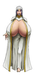 1girls breasts breasts_bigger_than_head cloak clothed clothed_female covered_nipples female female_only gigantic_breasts laquadia_(legend_of_queen_opala) legend_of_queen_opala light-skinned_female light_skin nipple_bulge priestess sanny solo standing tagme white_background