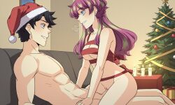 ai_generated alternate_version_at_source alternate_version_available ceremon_vaughan christmas christmas_present cowgirl_position request ribbon_bondage seraphina_(unordinary) unordinary webtoon webtoon_waifu