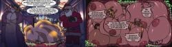 animal_humanoid apode big_breasts blonde_hair breast_expansion breasts brown_hair christmas clothing dark_body dark_skin draconcopode dragon dragon_humanoid english_text expansion female female/female female_prey green_hair group hair hi_res holidays huge_breasts humanoid hyper hyper_breasts ilulu jessicarae kanna_kamui kobayashi_(dragon_maid) lamia larger_pred legless male miss_kobayashi's_dragon_maid mythological_creature mythological_scalie mythology nipples nude pink_hair purple_clothing purple_robe quetzalcoatl_(dragon_maid) red_hair reptile robe santa_claus scalie serpentine size_difference smaller_pred snake split_form story story_in_description text tohru_(dragon_maid) vore white_hair