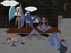 3boys 4girls all_fours angela_(gargoyles) ass ass_up ball_gag blue-skinned_female blue-skinned_male blue_skin bondage both_sexes_in_same_situation bound breasts bronx_(gargoyles) clothing corset cum cum_in_pussy cum_inside daughter delilah_(gargoyles) demona disney doggy_style domination dungeon elisa_maza fab3716 father father_and_daughter female femsub feral french_text from_behind_position gag gagged gargoyles goliath_(gargoyles) inside interspecies leaking legwear lingerie looking_back male male_and_female_subs maledom malesub mother mother_and_daughter multiple_boys multiple_girls multiple_subs nipples nude penis pipe_bondage pussy raised_tail restrained rope rope_bondage sex stockings submissive text thailog tied_to_floor torn_clothing