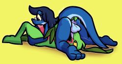 2025 3_toes 69_position anthro anthro_on_anthro anthro_penetrated anthro_penetrating anthro_penetrating_anthro ass backsack balls big_penis black_eyes blue_balls blue_body blue_hair blue_penis blue_scales blush bodily_fluids butt_grab cute_fangs duo erection fangs feet fellatio generation_3_pokemon genital_fluids genitals green_body green_scales grovyle hair hand_on_butt interspecies leaf leaf_hair leg_grab lizard looking_down lying male male/male male_on_bottom male_on_top male_penetrated male_penetrating male_penetrating_male motion_lines nintendo on_back on_bottom on_top oral penetration penile penis pink_body pink_scales plant plant_hair pokemon pokemon_(species) precum pseudo_hair purple_eyes red_body red_penis red_scales reptile saliva scales scalie sex teeth thick_thighs thigh_grab thrusting toes ulti_(ultilix) ultilix yellow_sclera