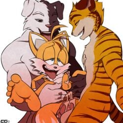 3boys ahe_gao anal anal_sex animal_genitalia anus barefoot big_dom_small_sub canine crazedg cum cum_drip cum_in_ass cum_inside double_anal dripping erection feet feline fox gaping gaping_anus gay group group_sex lifted looking_pleasured male male_only mammal nude open_mouth penetration penis pull_out retracted_foreskin sex sheath signature size_difference sonic_(series) spread_anus spreading tails tapering_penis threesome tiger toes two_doms_one_sub uncut yaoi young