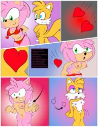 absurd_res amy_rose anthro ass balls big_breasts bra breast_expansion breast_growth breasts canid canine clothing comic comic_page digital_media_(artwork) drone duo english_text erection eulipotyphlan female fleetway64 fox fur gender_transformation genitals green_eyes hedgehog hi_res intersex latching male mammal mtf_transformation nipples nude open_mouth panties penis penis_shrinking pink_body pussy rule_63 sega sequence simple_background sonic_(series) tails tailsko text tongue transformation underwear undressing video_games